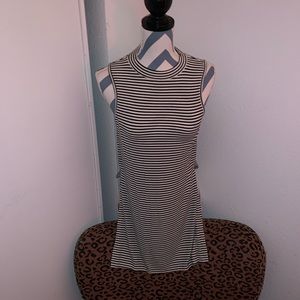 Black and White striped tank w/ slits